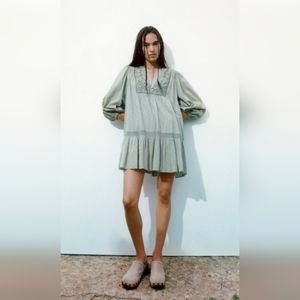 Zara Embroidered Mini Dress